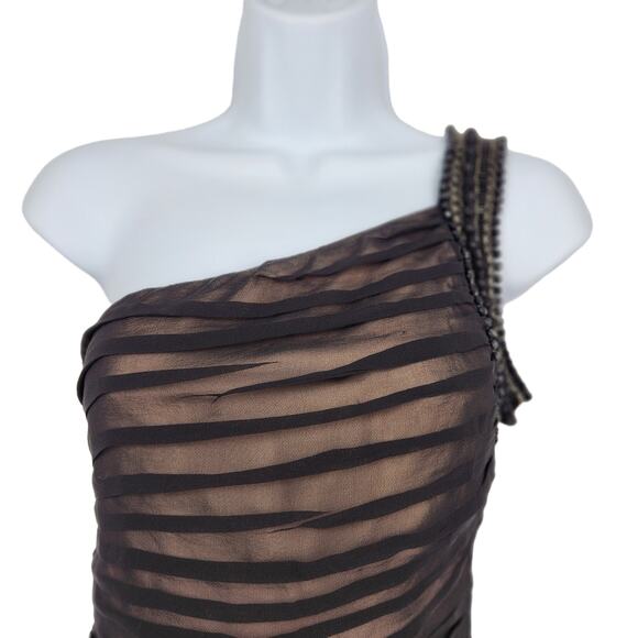 Bebe One Shoulder Silk Bodycon Dress Size XXS - Picture 7 of 7